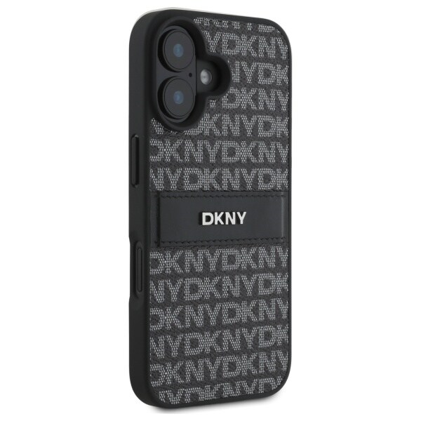 DKNY Tekstuuri kuvio Tonal Stripe iPhone 16 Kotelo - Musta