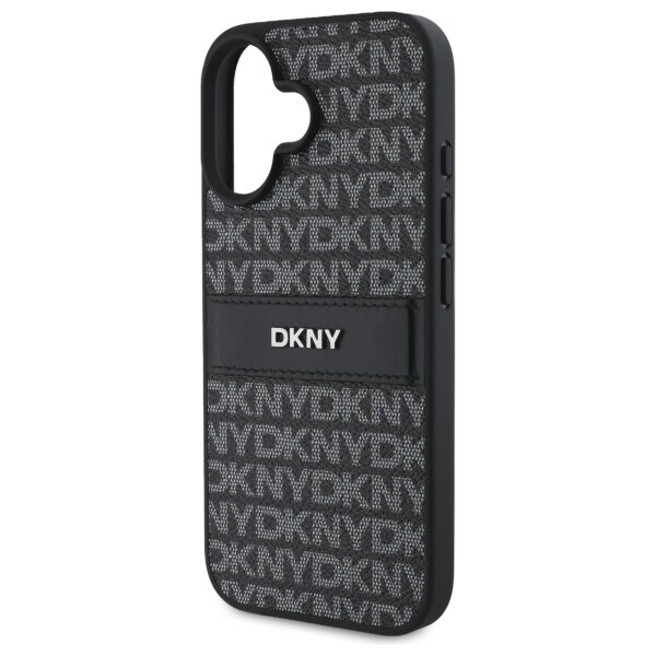 DKNY Tekstuuri kuvio Tonal Stripe iPhone 16 Kotelo - Musta