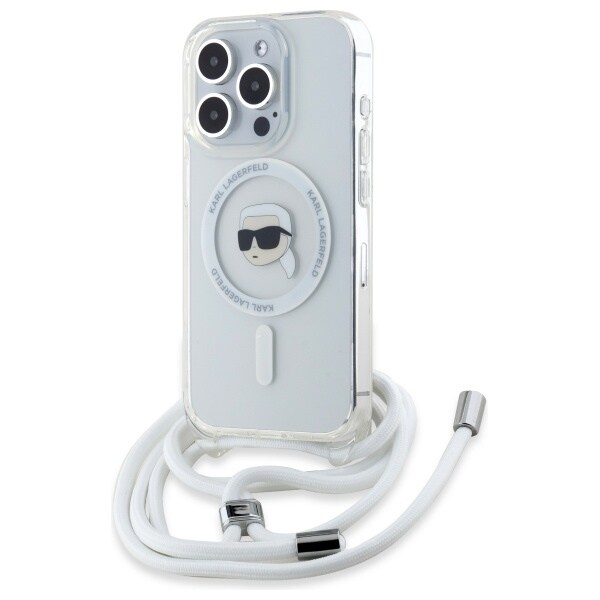 Karl Lagerfeld Crossbody IML Karl Head Magsafe Kotelo iPhone 16 Pro - Kirkas