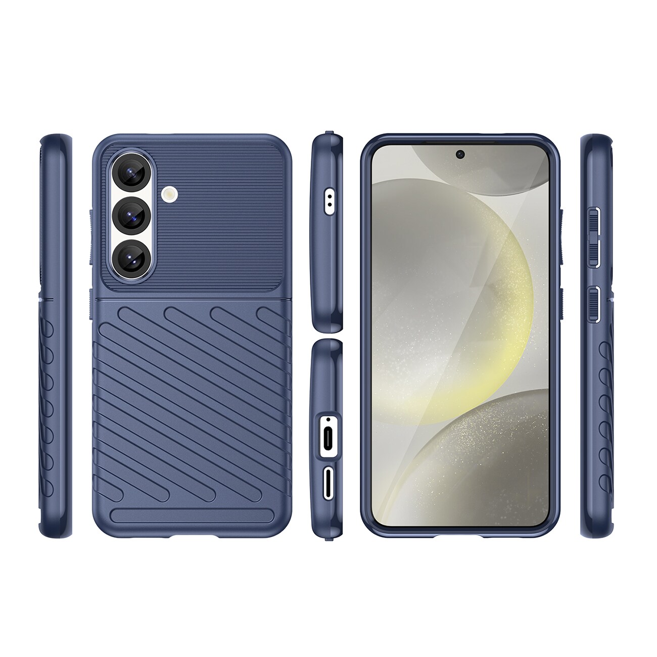 Thunder Case Samsung Galaxy S25 silikoni panssaroitu kotelo - sininen