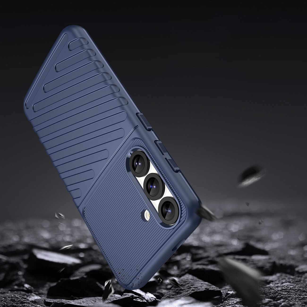 Thunder Case Samsung Galaxy S25 silikoni panssaroitu kotelo - sininen