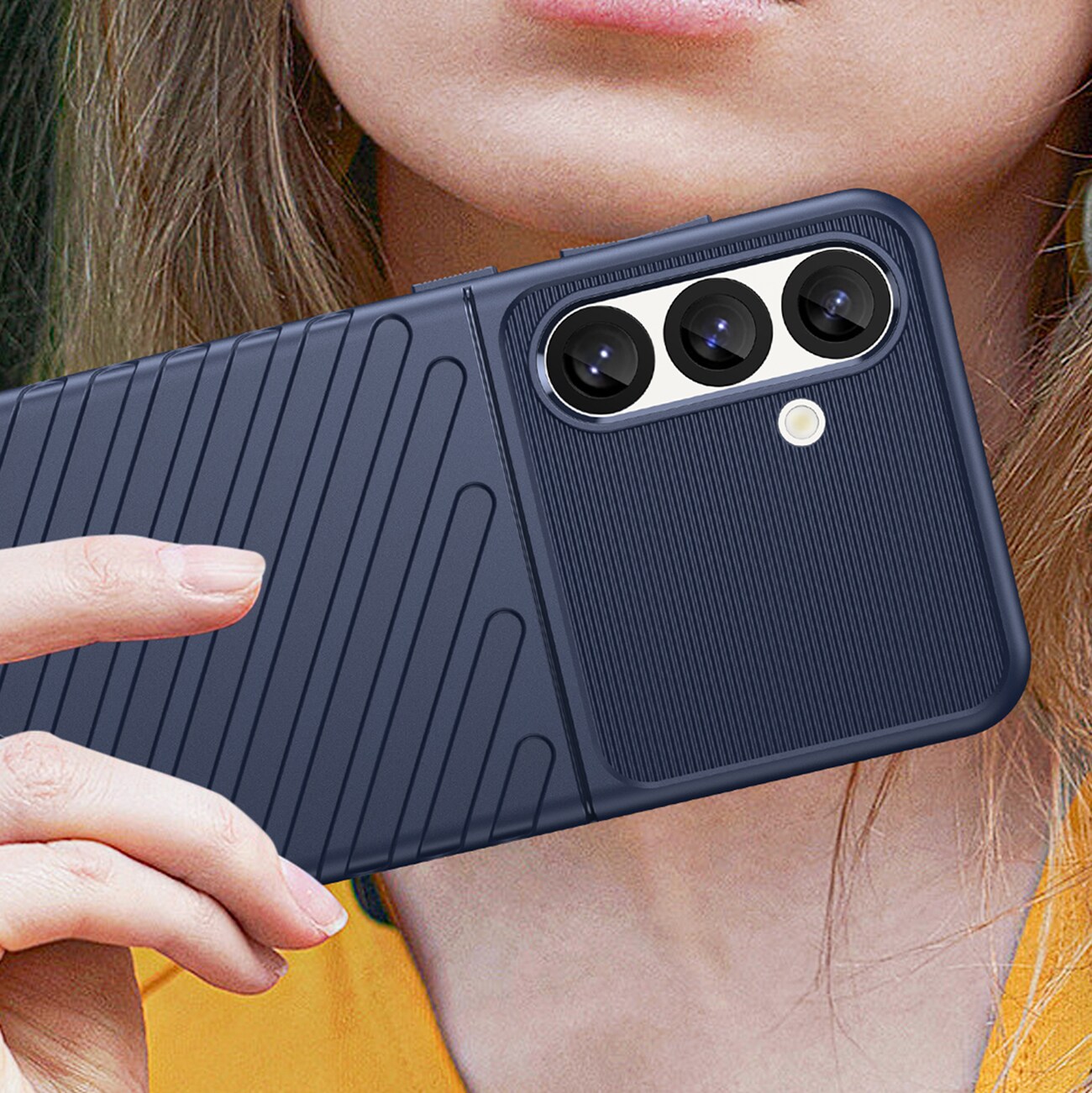Thunder Case Samsung Galaxy S25 silikoni panssaroitu kotelo - sininen