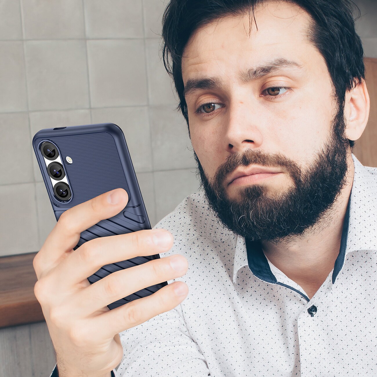 Thunder Case Samsung Galaxy S25 silikoni panssaroitu kotelo - sininen