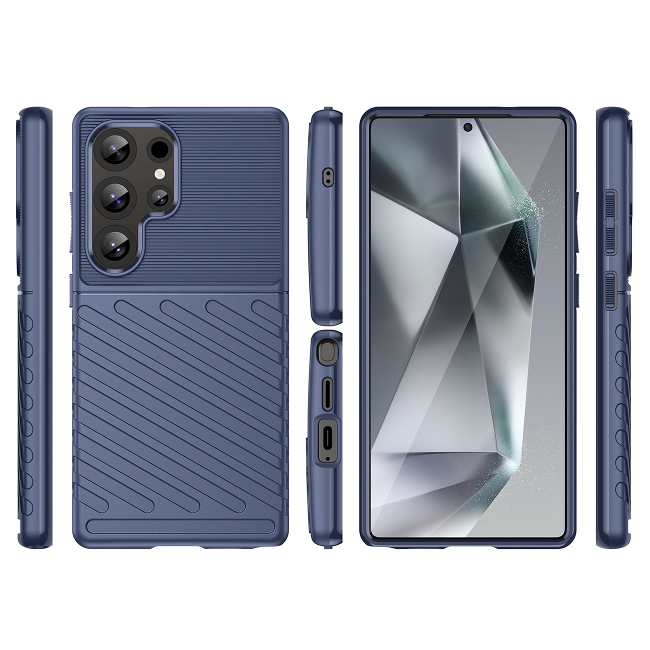 Thunder Case Samsung Galaxy S25 Ultra silikoni panssaroitu kotelo - sininen
