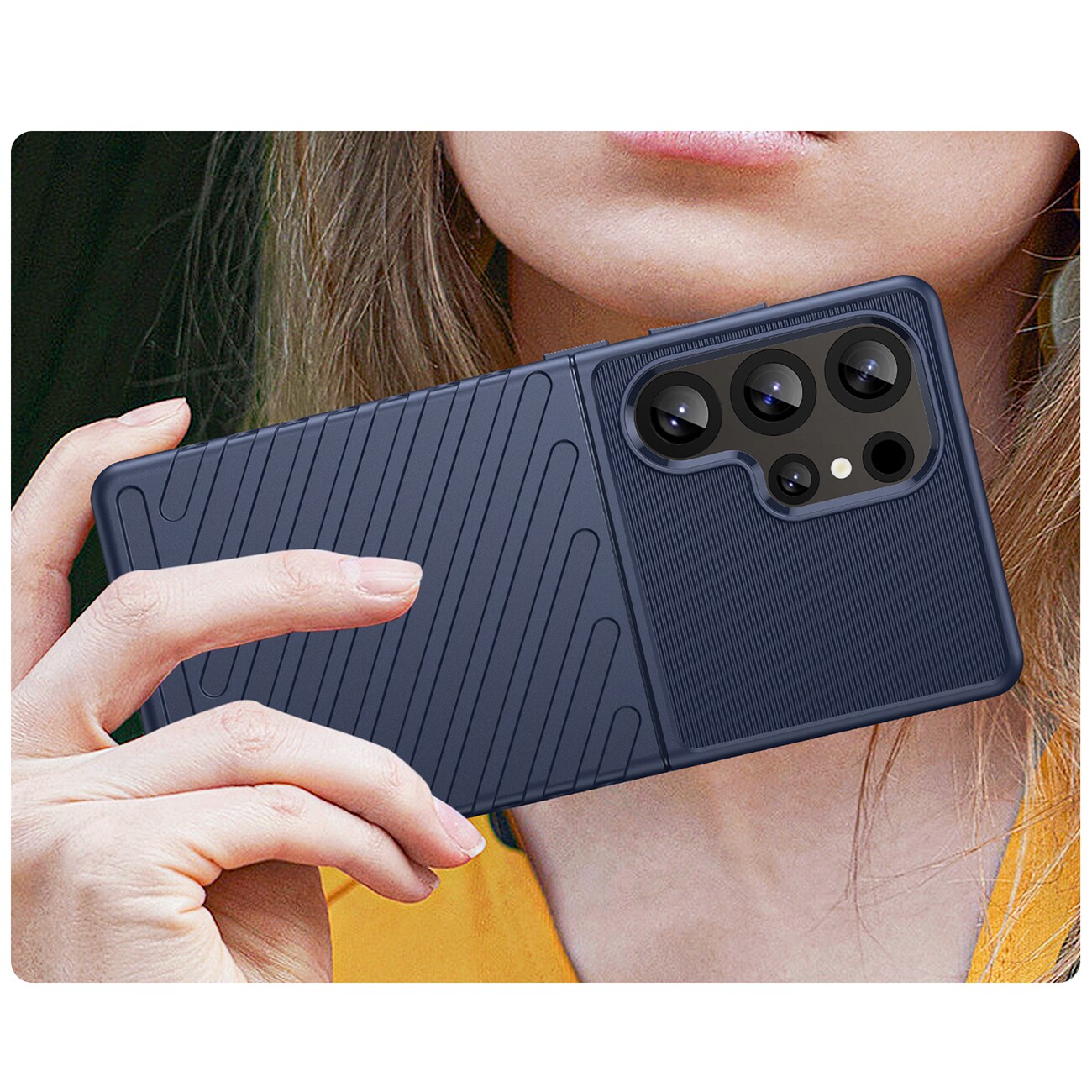 Thunder Case Samsung Galaxy S25 Ultra silikoni panssaroitu kotelo - sininen