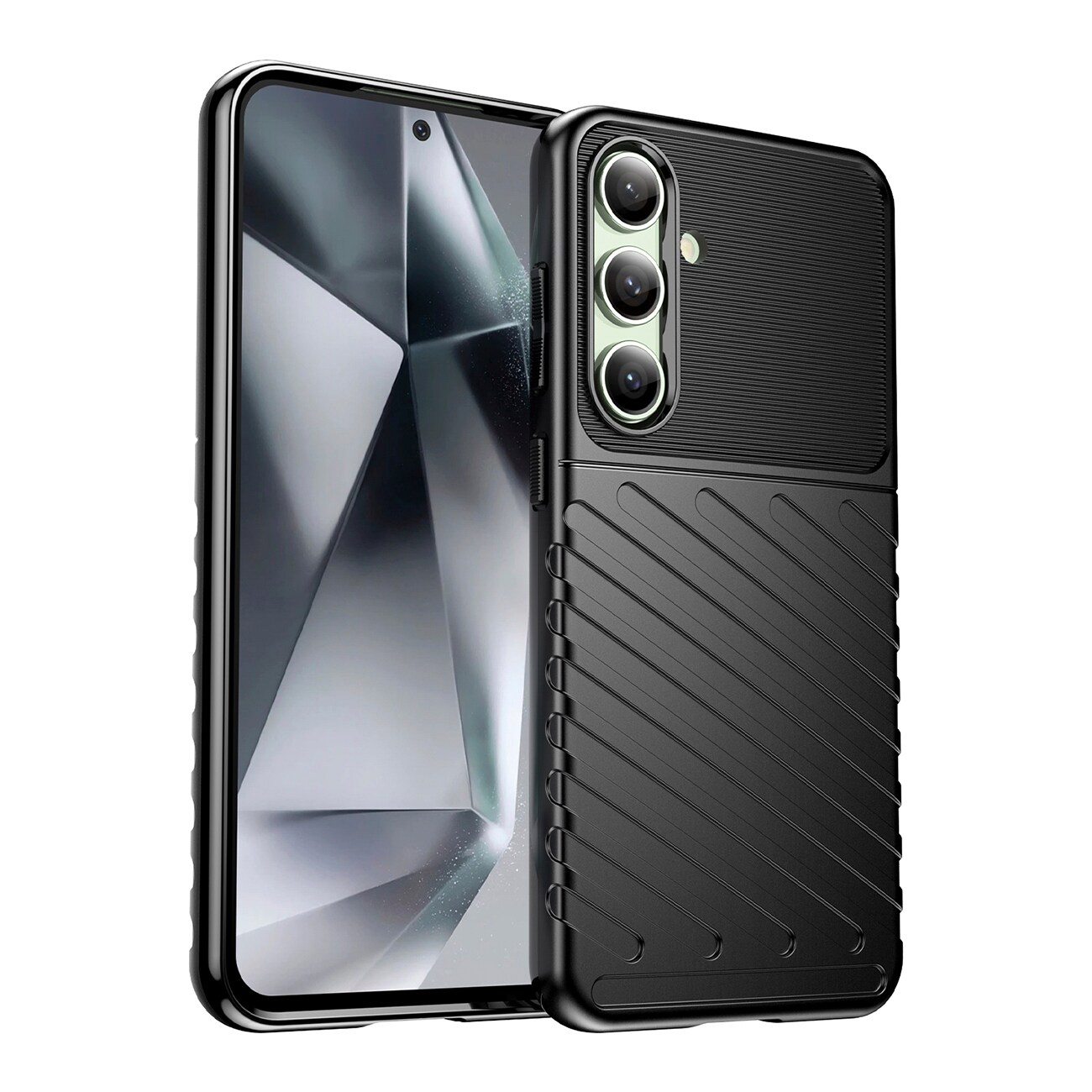 Thunder kotelo Samsung Galaxy S24 FE silikoni panssaroitu suojus - musta