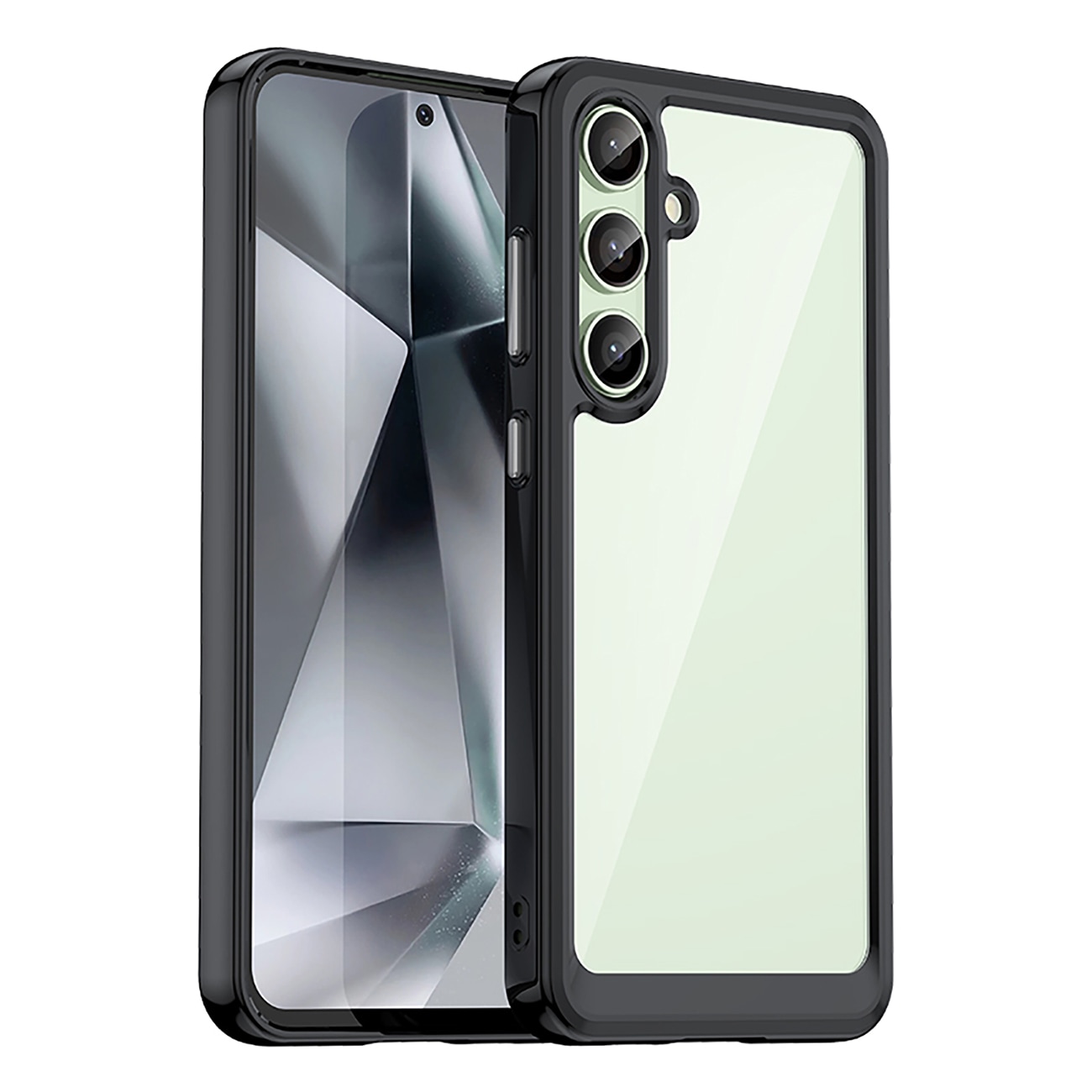 Ulkoavaruuden suojakotelo geelikehyksellä Samsung Galaxy S24 FE:lle - Musta