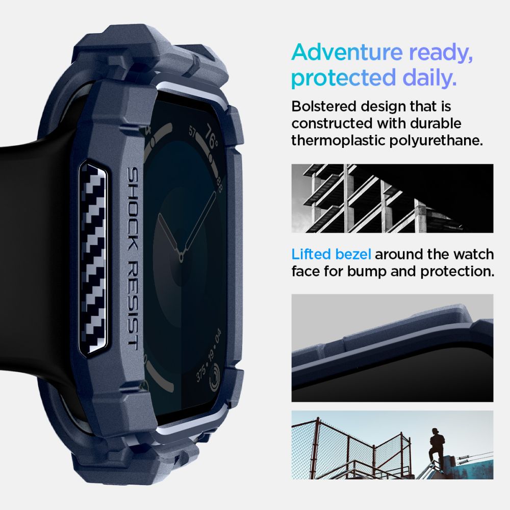 Spigen Kestävä panssarikotelo Apple Watch 10 46mm - laivastonsininen - laivastonsininen