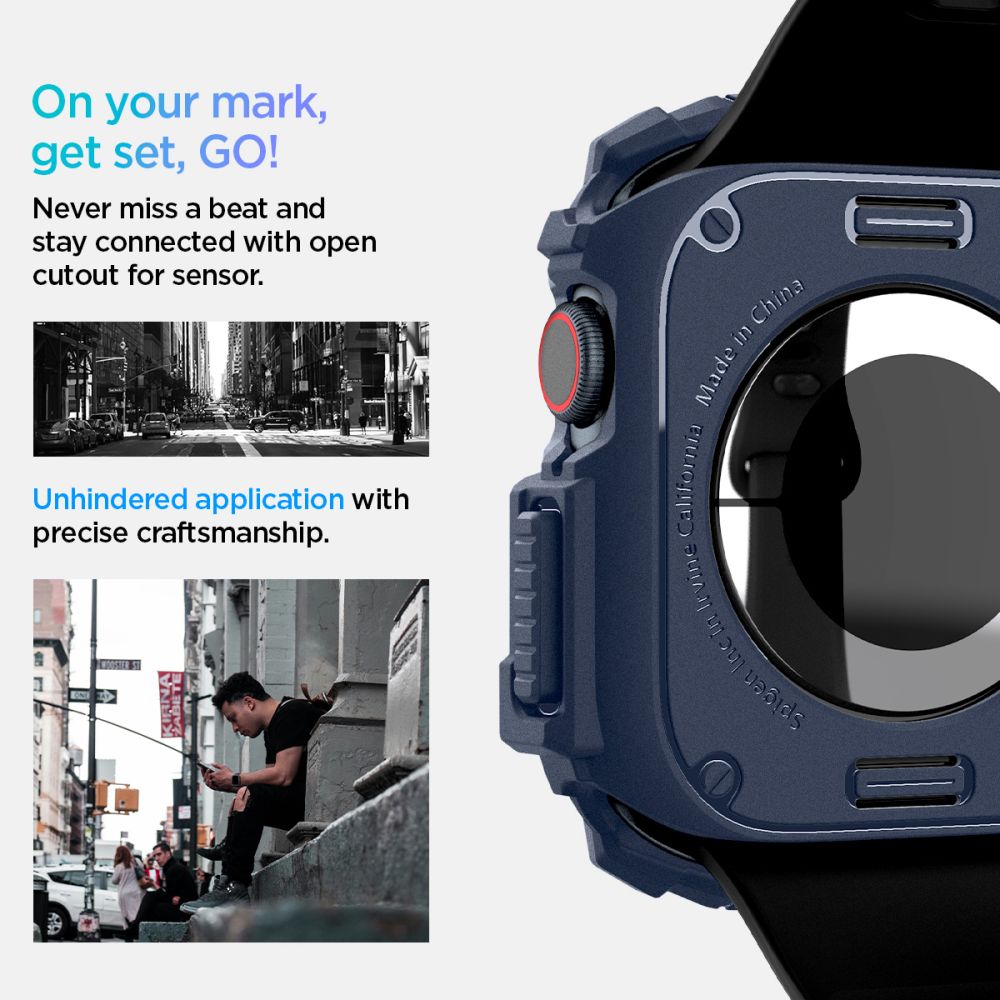 Spigen Kestävä panssarikotelo Apple Watch 10 46mm - laivastonsininen - laivastonsininen