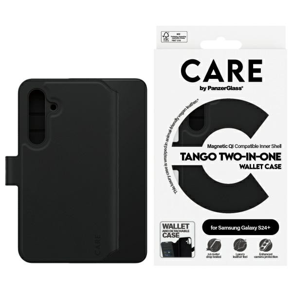 CARE by PanzerGlass Feature Tango 2in1 lompakkokotelo Samsung Galaxy S24+ - musta