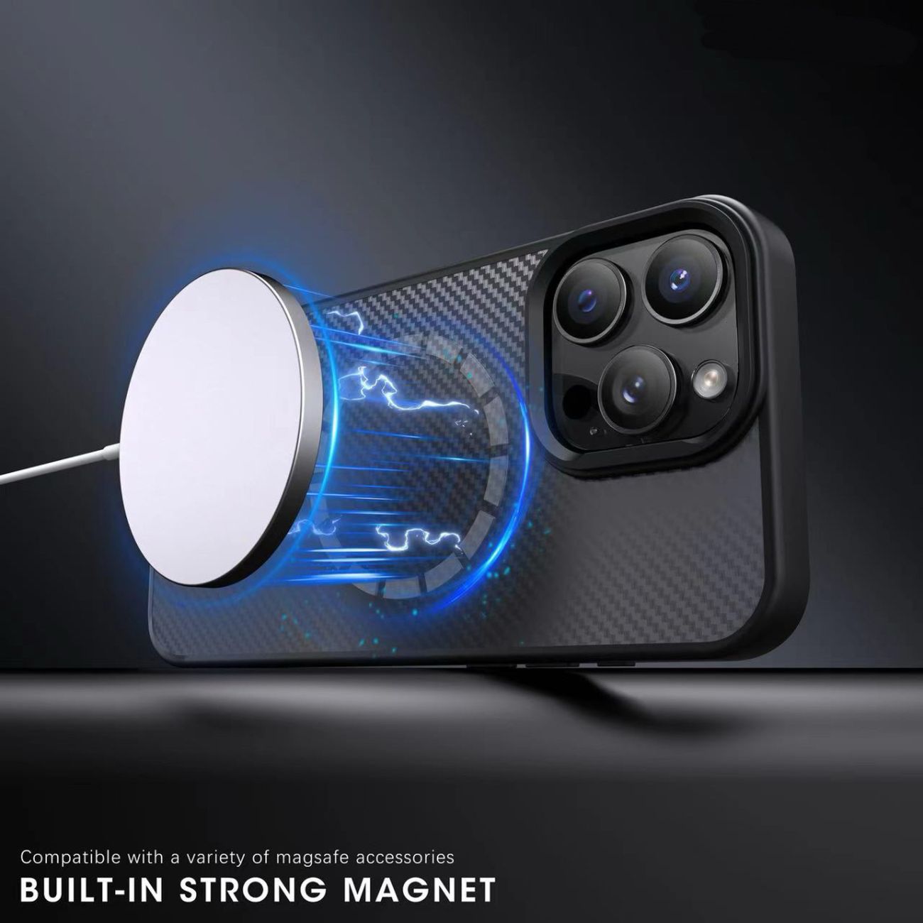 Wozinsky Hiilikuituinen kotelo MagSafe-moduulille Samsung Galaxy S25+ - Ruskea