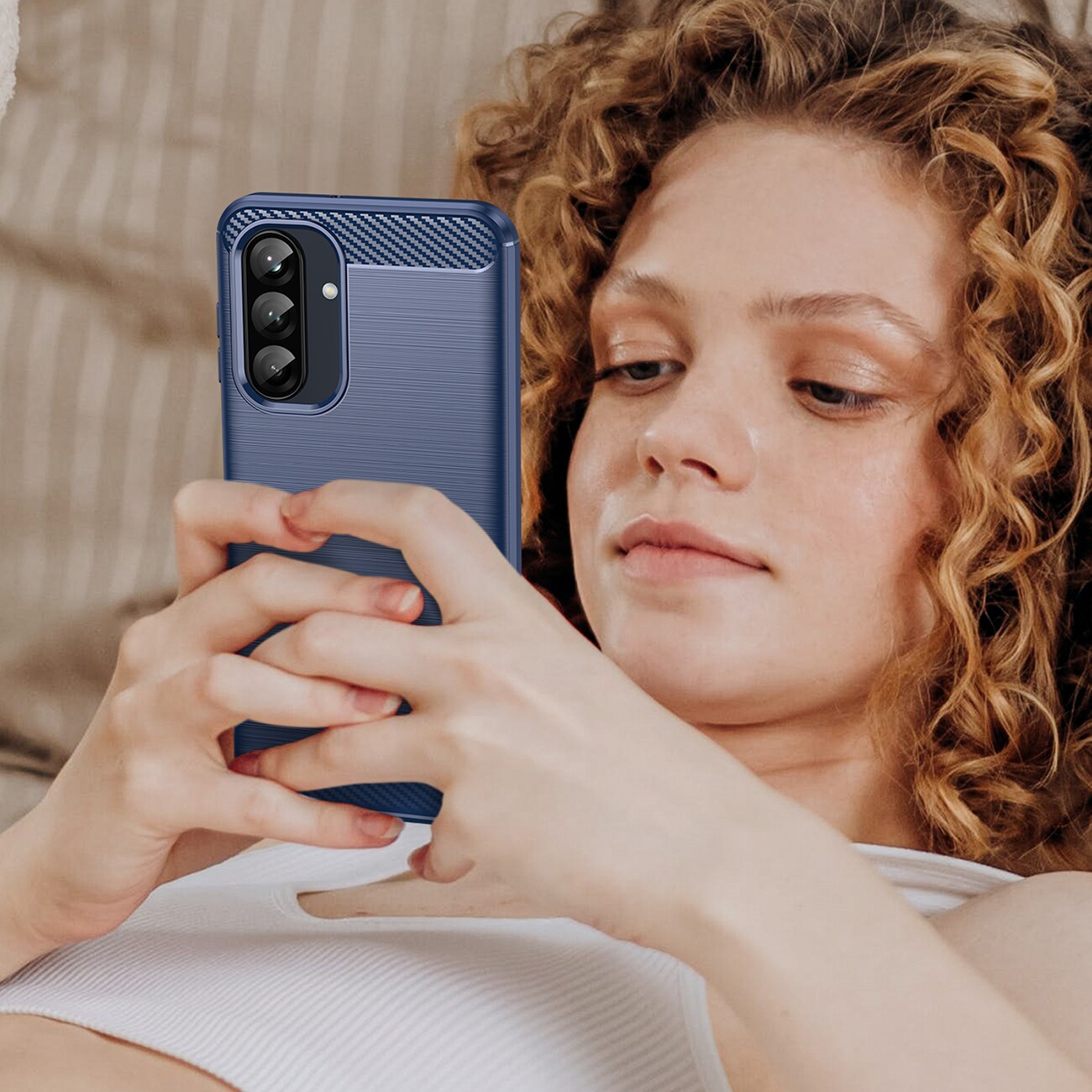 Hiilikotelo Samsung Galaxy A26:lle - sininen