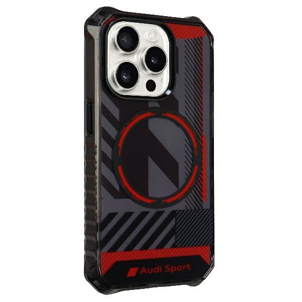 Audi IML Sport MagSafe Case iPhone 15 Pro 6.1" musta/musta kovakotelo AU-IMLMIP15P-RSQ/D2-BK