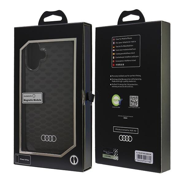 Audi IML tikkauskuvio MagSafe iPhone 16 Plus 6.7" musta/musta kovalevy AU-IMLMIP16M-Q5/D3-BK