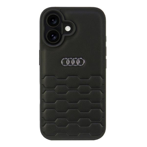 Audi Synteettinen nahka iPhone 16 6.1" musta/musta kovalevy AU-TPUPCIP16-GT/D2-BK