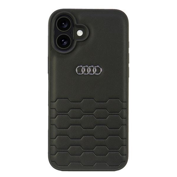 Audi Synteettinen nahka iPhone 16 Plus 6.7" musta/musta kovakotelo AU-TPUPCIP16M-GT/D2-BK