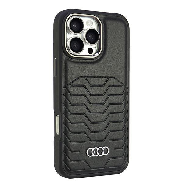 Audi Synteettinen nahka MagSafe iPhone 16 Pro Max 6.9" musta kotelo AU-TPUPCMIP16PM-GT/D3-BK