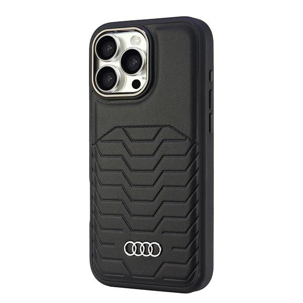 Audi Synteettinen nahka MagSafe iPhone 16 Pro Max 6.9" musta kotelo AU-TPUPCMIP16PM-GT/D3-BK