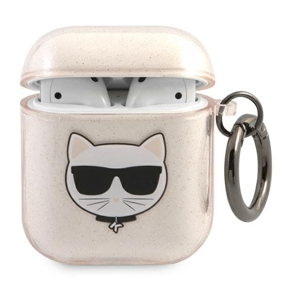 Karl Lagerfeld Glitter Choupette Kotelo AirPods 1 / 2 - Kultainen
