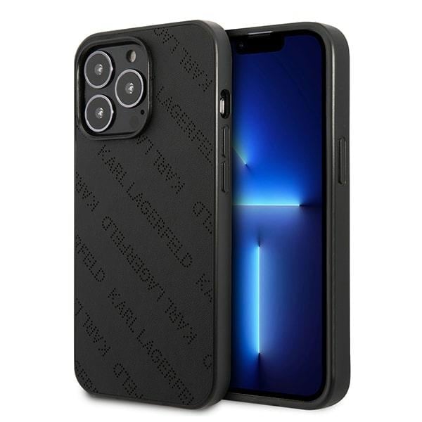Karl Lagerfeld rei'itetty Allover Case for iPhone 13 Pro / 13 6.1" - Musta