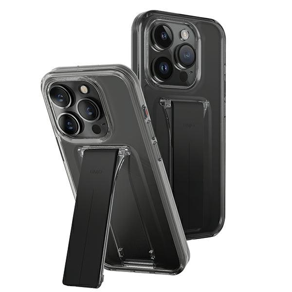 Uniq Heldro Mount kotelo jalustalla iPhone 15 Pro 6.1" savu/höyry savu