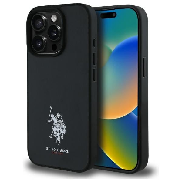 US Polo USHCP15XPGEK iPhone 15 Pro Max 6.7" musta/musta nahka kirjonta DH väri