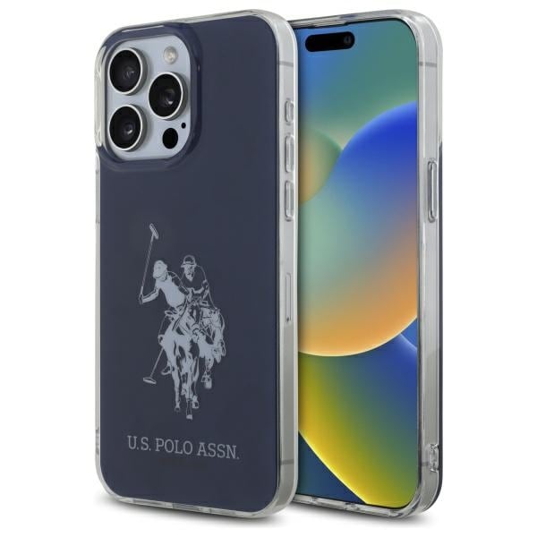 US Polo USHCP15XTPUHRBV iPhone 15 Pro Max 6.7" sininen/sininen Kiiltävä iso logo