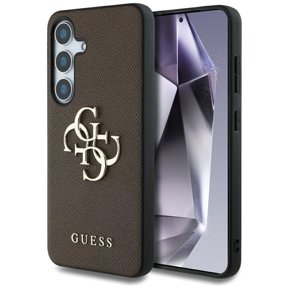 Guess Rakeinen Big 4G Logo Pieni Classic Logo kotelo Samsung Galaxy S25:lle ruskea