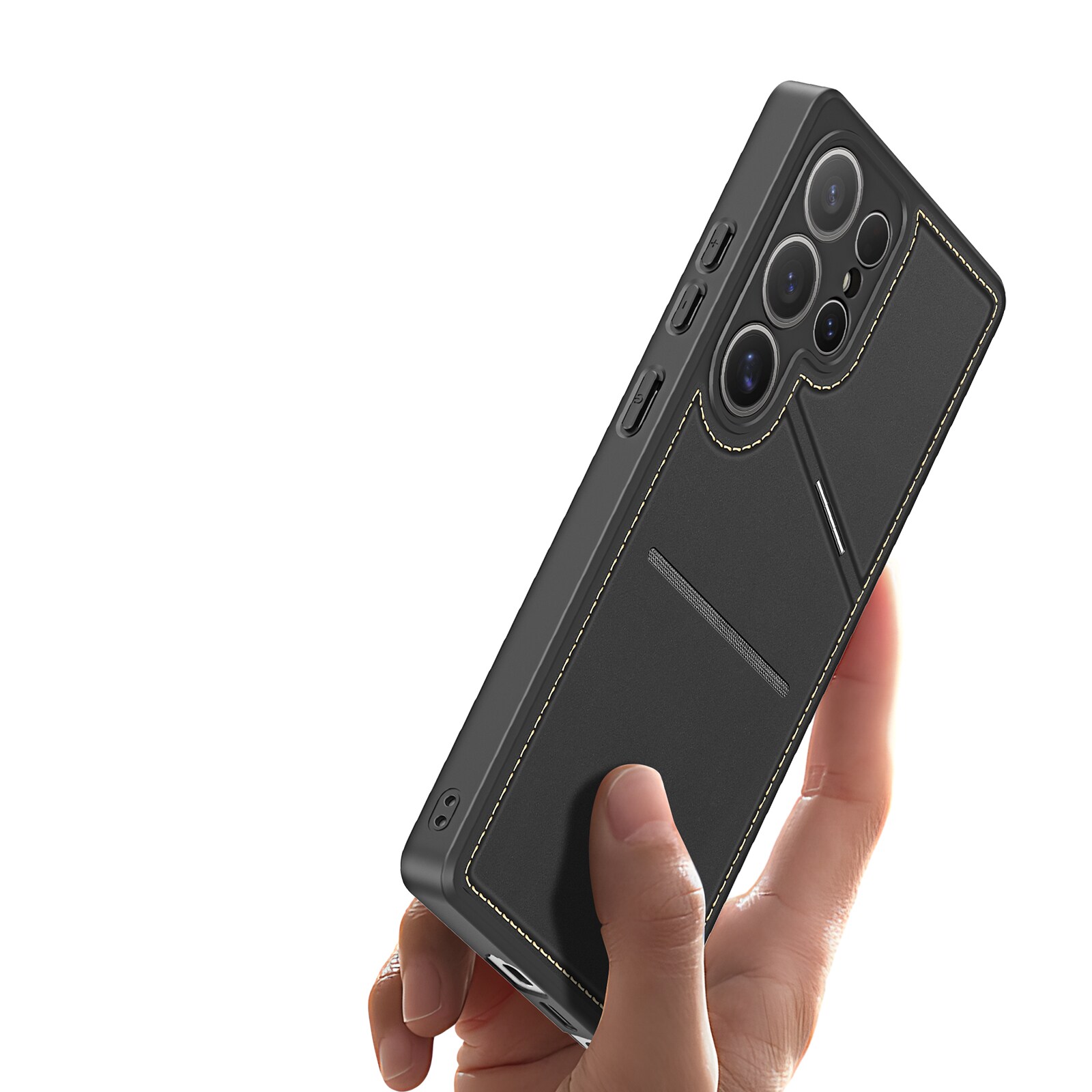 Dux Ducis Rafi II Kotelo Samsung Galaxy S25 Ultra jalusta ja lompakko - musta