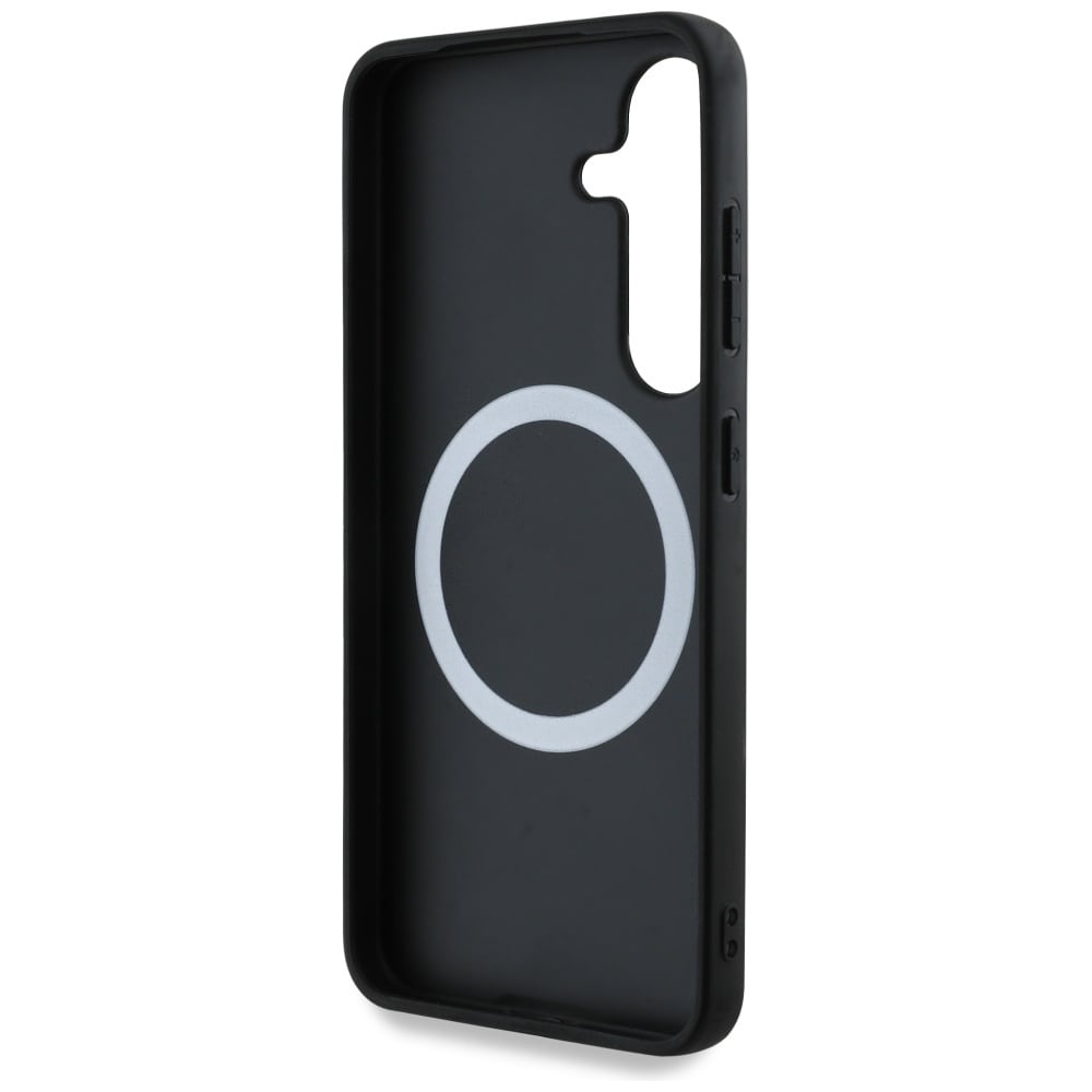 BMW Nahkainen ylimitoitettu raidallinen MagSafe-kotelo Samsung Galaxy S25:lle - musta