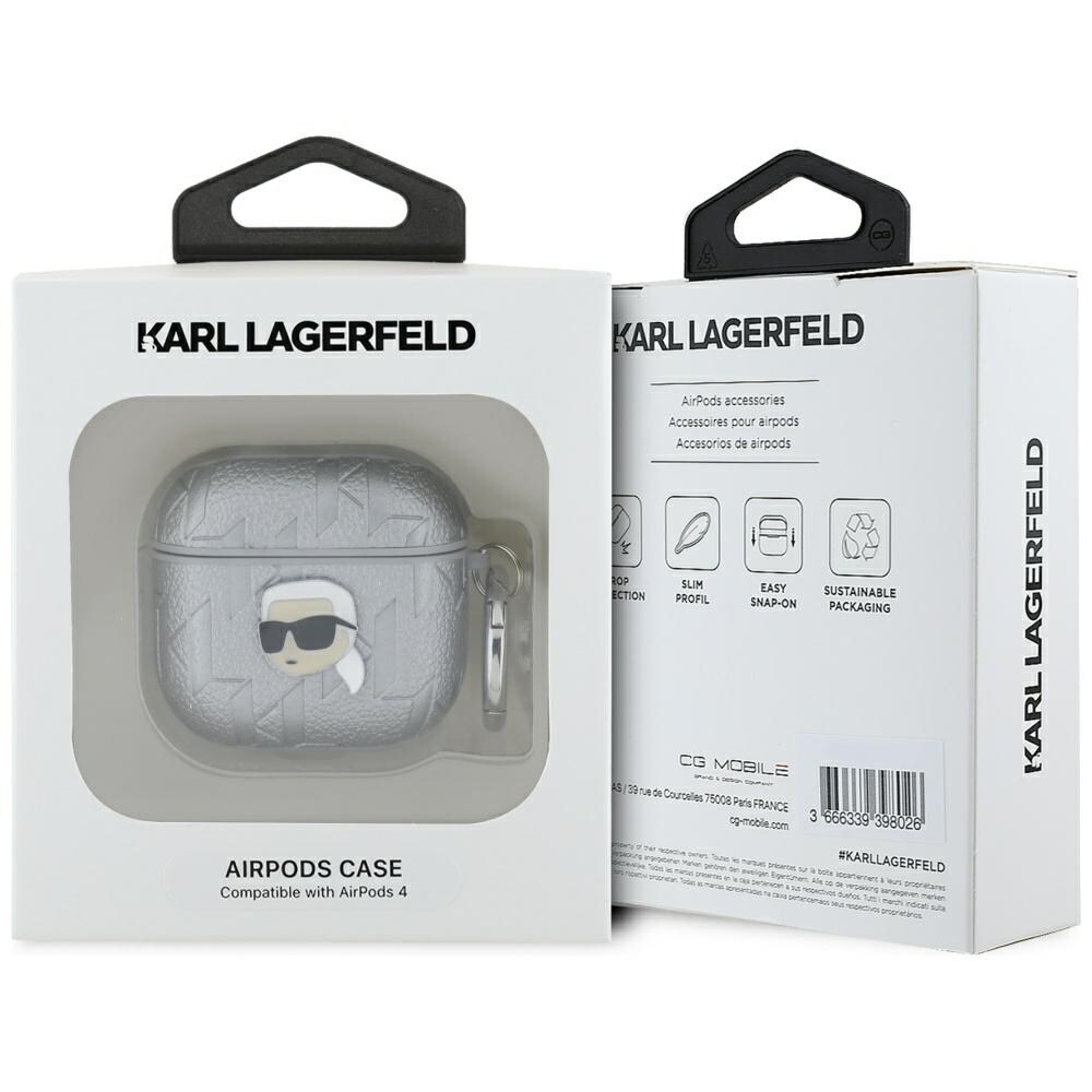 Karl Lagerfeld Monogram Karl Head -kotelo AirPods 4 - hopea