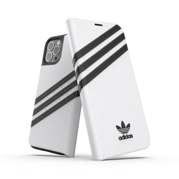 Adidas OR Booklet Case PU iPhone 12 / 12 Pro 6.1" - valkoinen ja musta