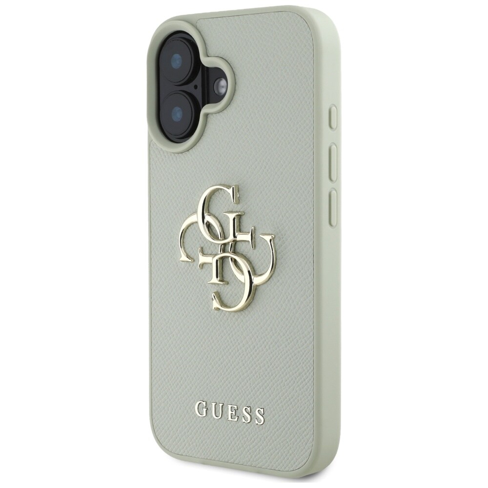 Guess Rakeinen Big 4G Logo Small Classic Logokotelo iPhone 16:lle - vihreä