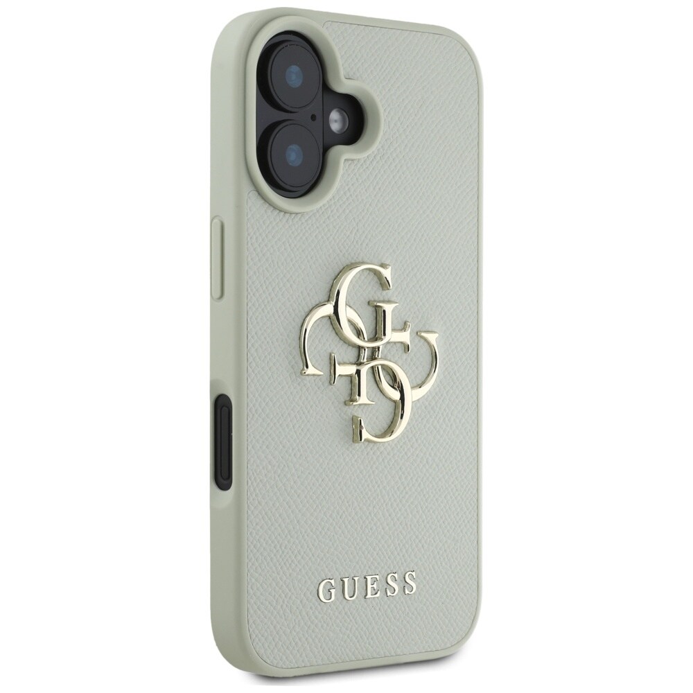 Guess Rakeinen Big 4G Logo Small Classic Logokotelo iPhone 16:lle - vihreä