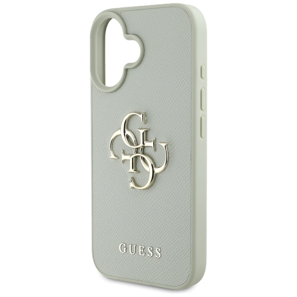 Guess Rakeinen Big 4G Logo Small Classic Logokotelo iPhone 16:lle - vihreä