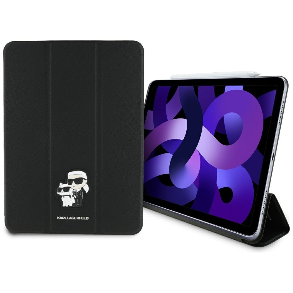 Karl Lagerfeld Saffiano Magneettinen iPad Air 11" 2024 kirjasuojakotelo - Musta