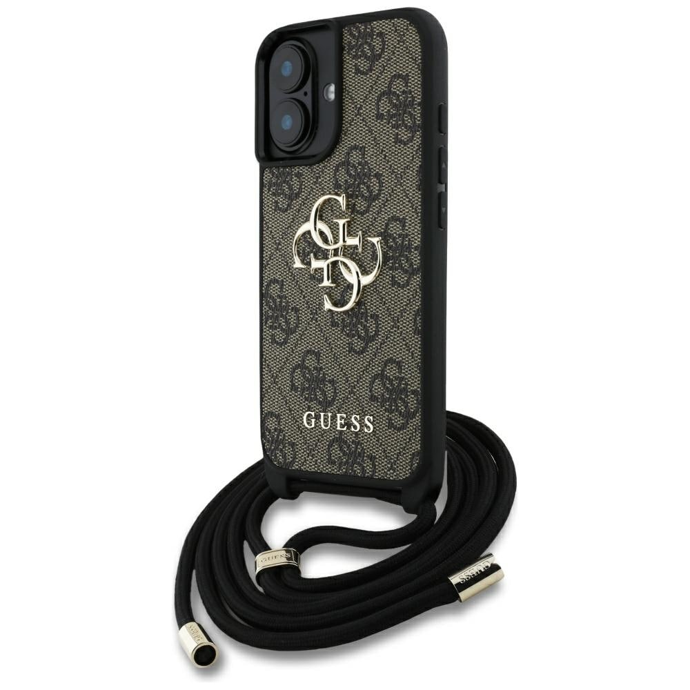 Guess 4G Big Logo Crossbody Case for iPhone 16 Plus - Ruskea