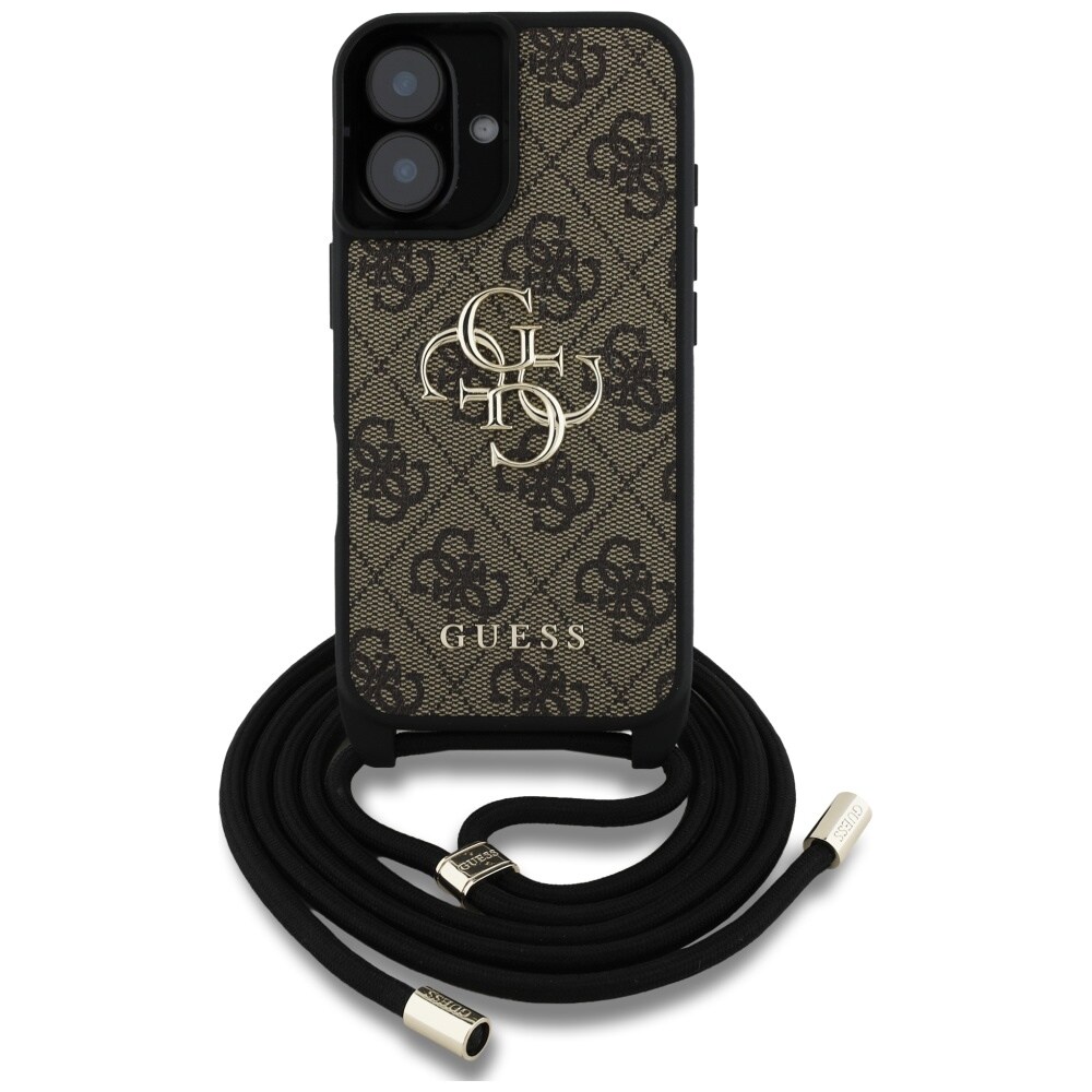 Guess 4G Big Logo Crossbody Case for iPhone 16 Plus - Ruskea