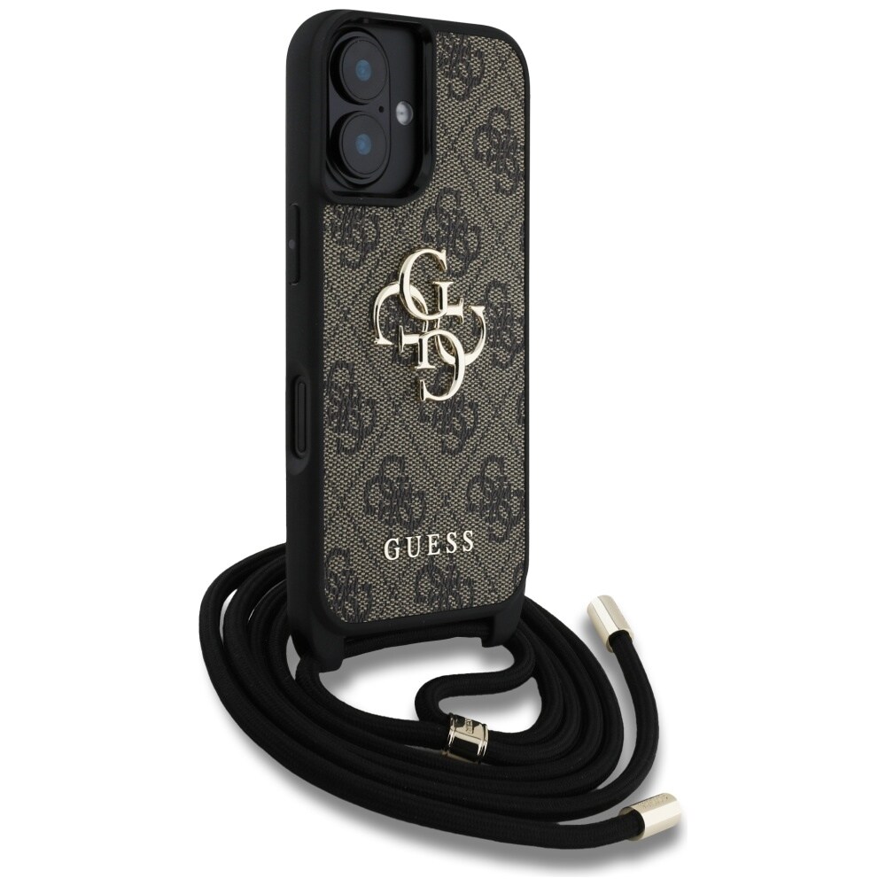 Guess 4G Big Logo Crossbody Case for iPhone 16 Plus - Ruskea