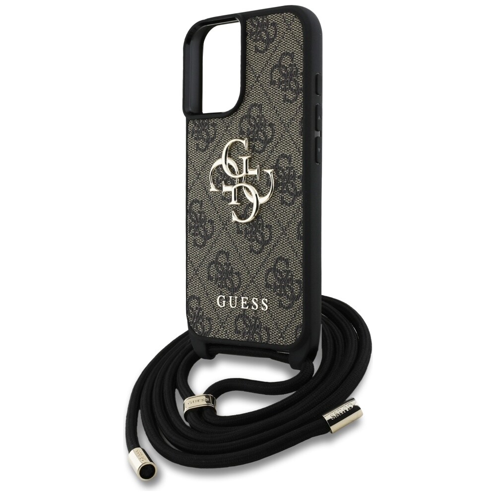 Guess 4G Big Logo Crossbody Case for iPhone 16 Plus - Ruskea