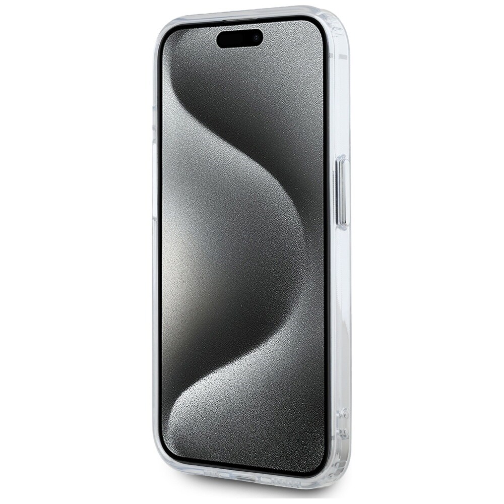 Karl Lagerfeld IML Metal Karl Head MagSafe tapauksessa iPhone 15 Pro Valkoinen