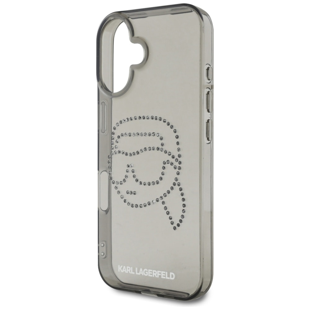 Karl Lagerfeld IML strassit Karl Head Case varten iPhone 16 Musta musta