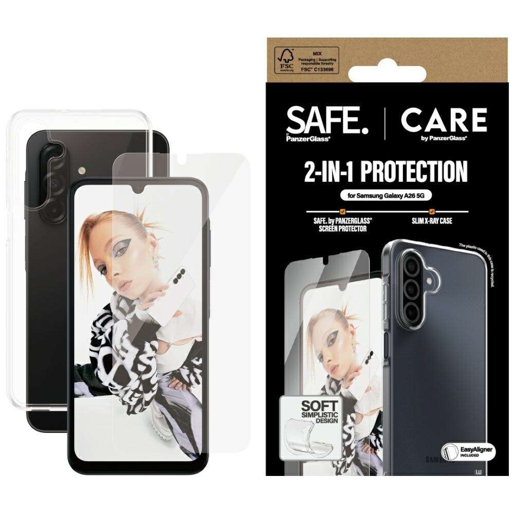 CARE by PanzerGlass Muoti 2in1 Kotelo + lasi Samsung Galaxy A26 5G - läpinäkyvä - läpinäkyvä
