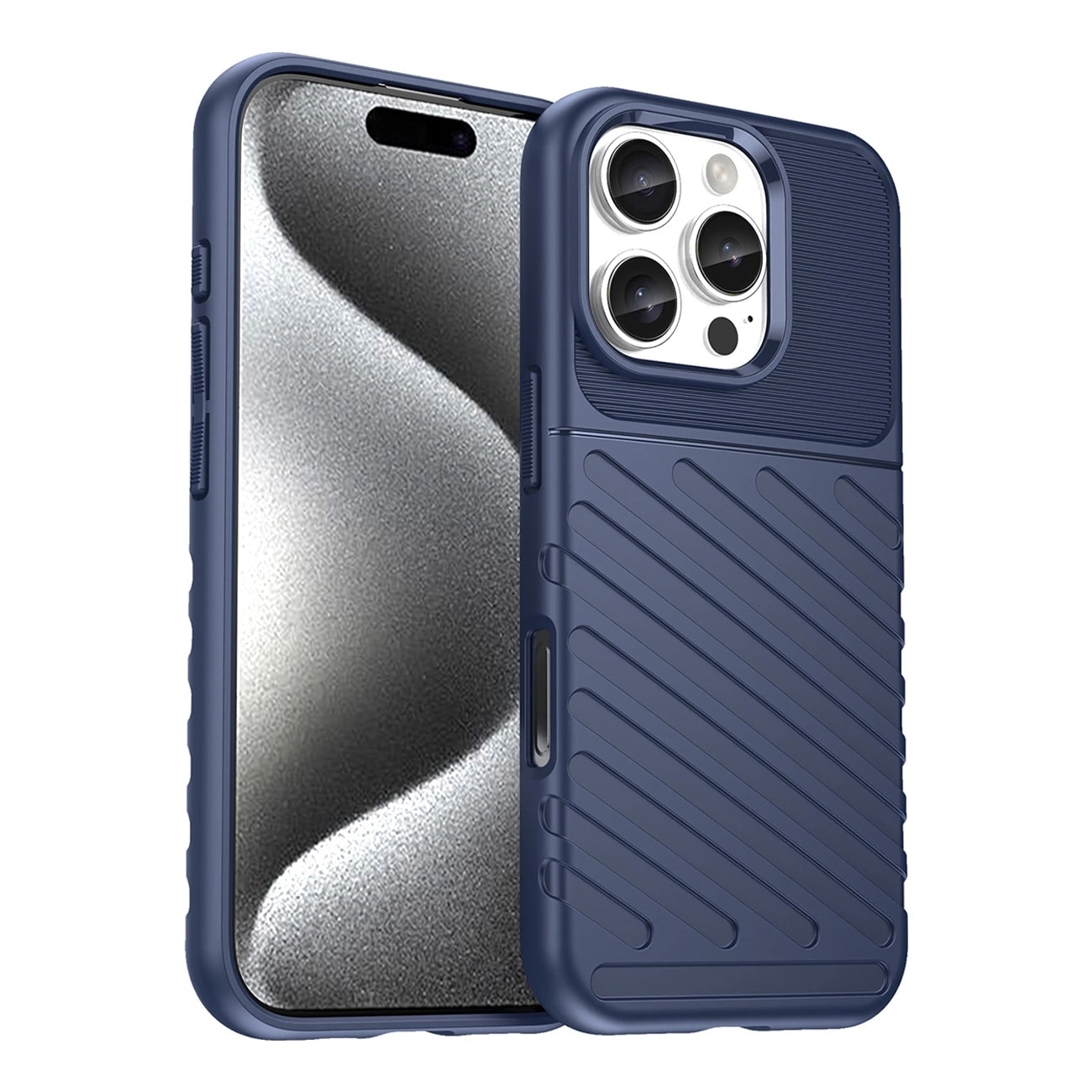 Thunder Case for iPhone 16e Silikoni panssaroitu suojus - sininen