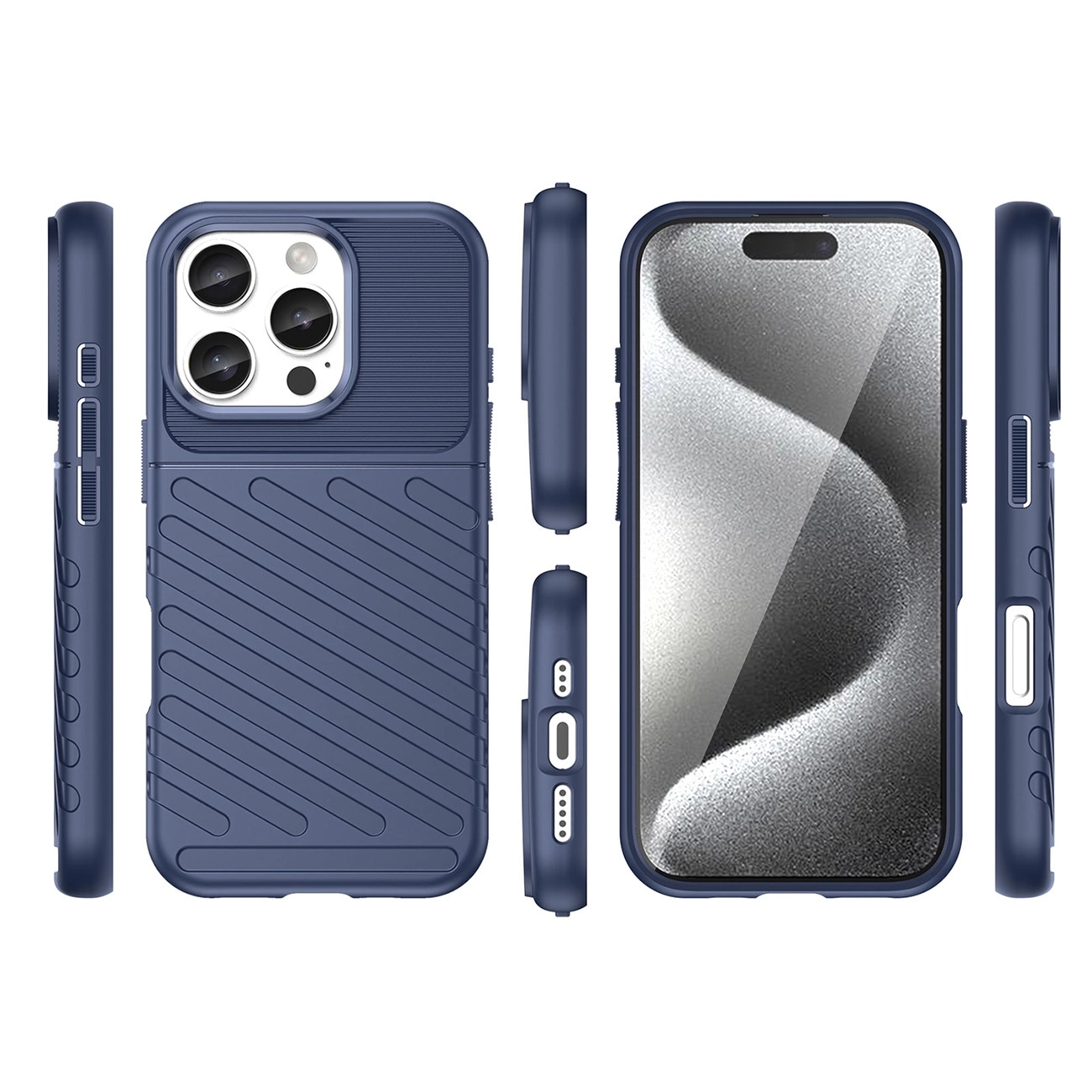 Thunder Case for iPhone 16e Silikoni panssaroitu suojus - sininen