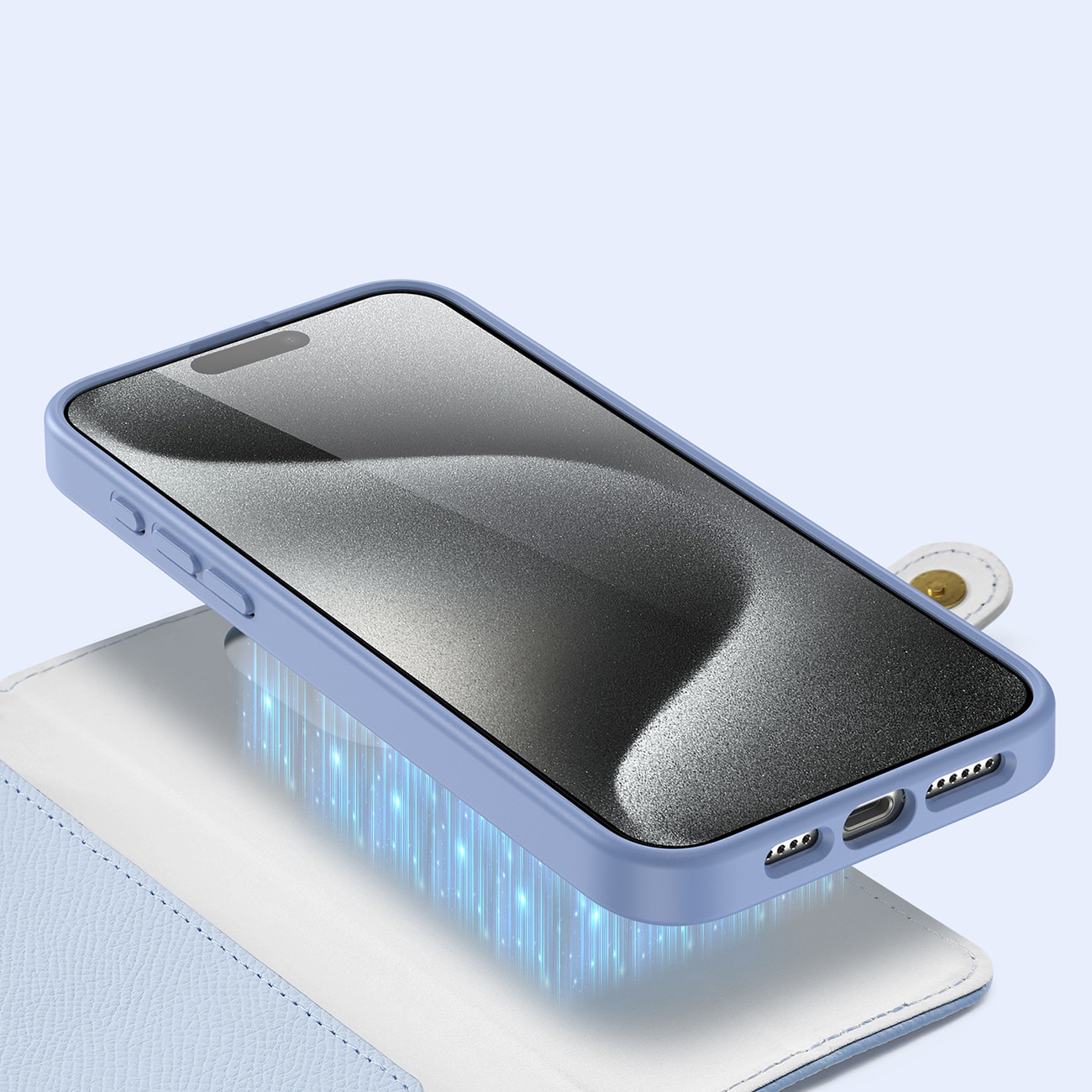 Dux Ducis Lawa Nahkakotelo iPhone 15 Pro:lle - Sininen