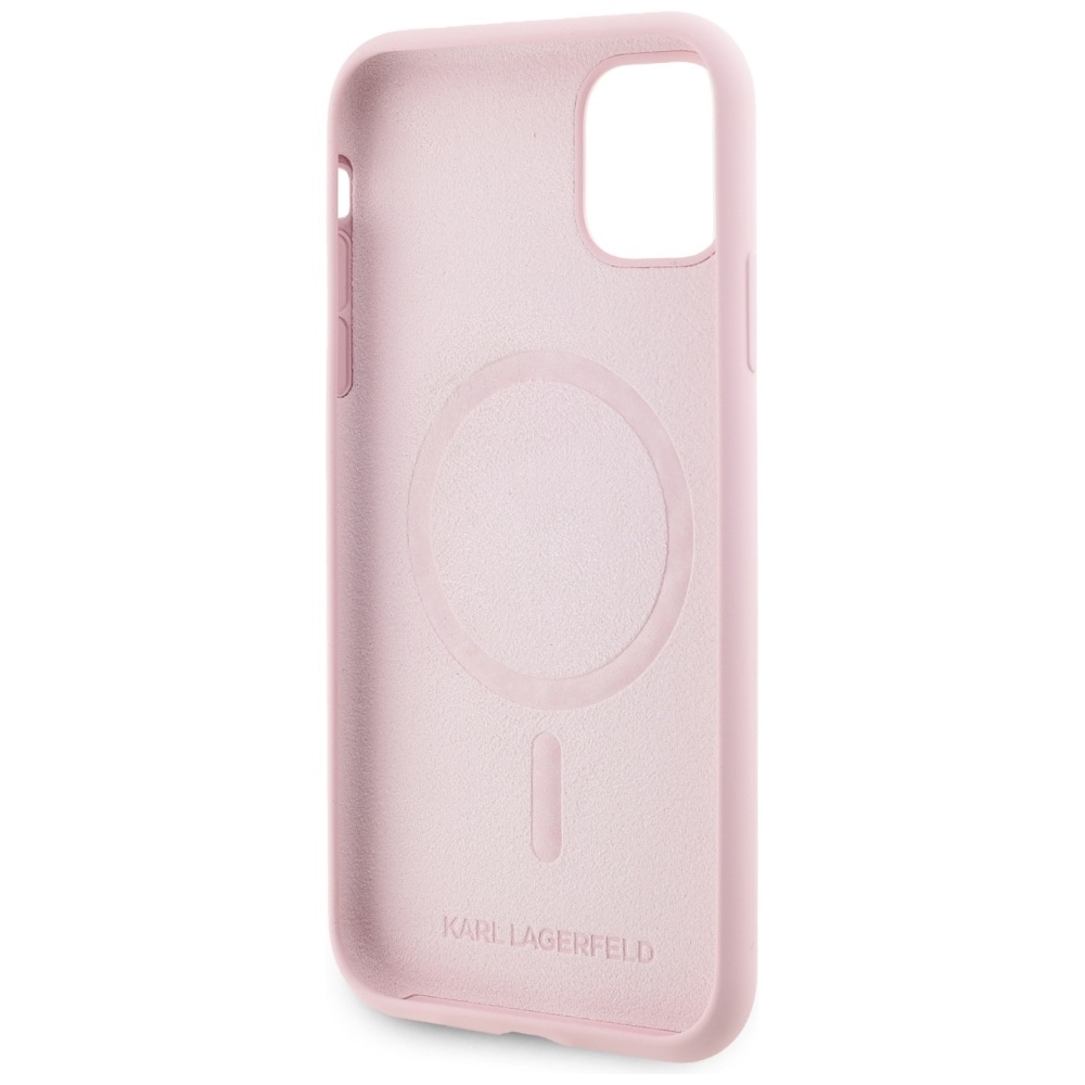 Karl Lagerfeld Silikoni Karl&Choupette MagSafe iPhone 11 Kotelo - vaaleanpunainen