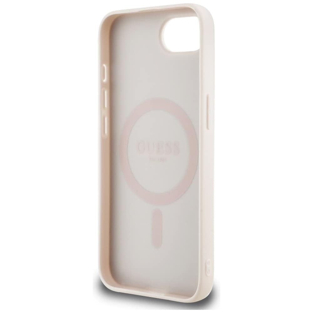 Guess 4G Flowers Print MagSafe iPhone 16e Kotelo - vaaleanpunainen