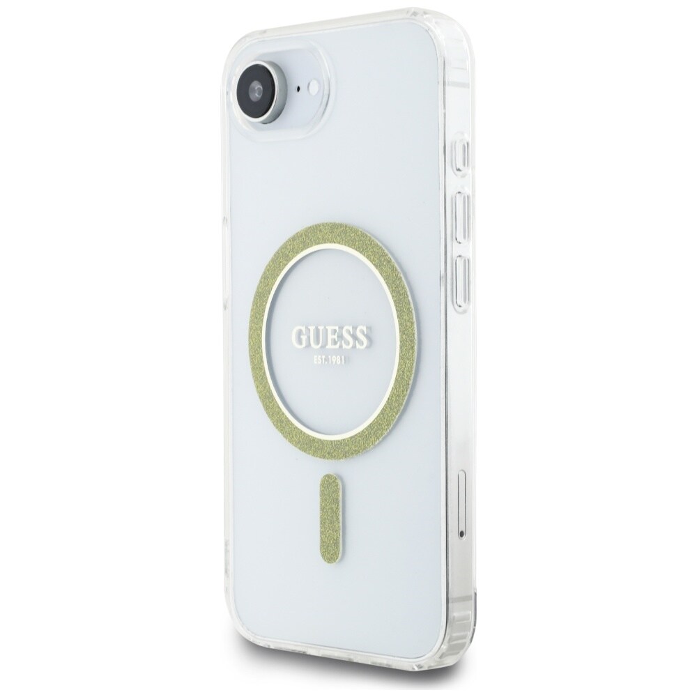 Guess IML Glitter Circle MagSafe iPhone 16e Kotelo - Kirkas