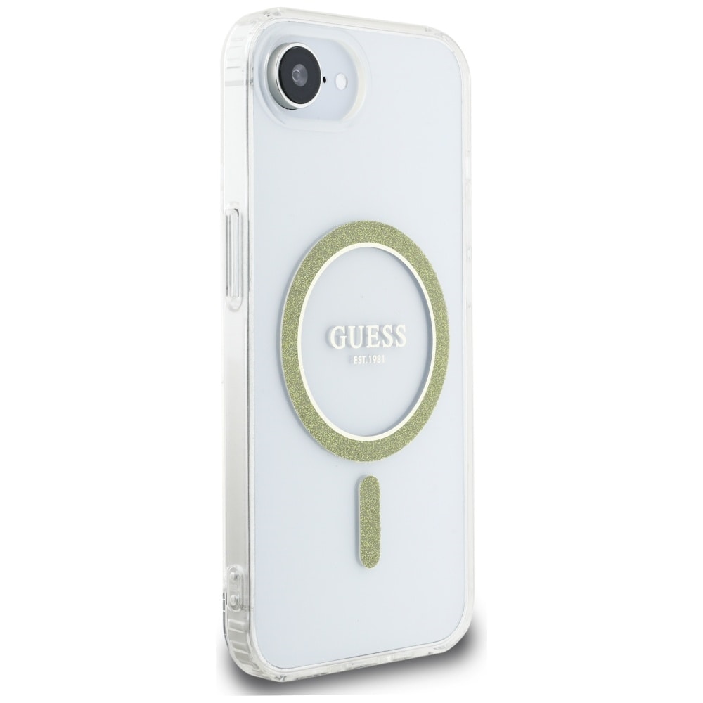 Guess IML Glitter Circle MagSafe iPhone 16e Kotelo - Kirkas